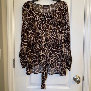 Rafaella Women’s Leopard Print Shirt Sz XL